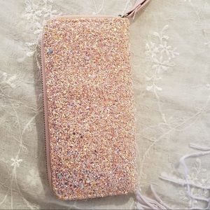 Glittery Sparkle Icing Pink Rainbow WristletWallet